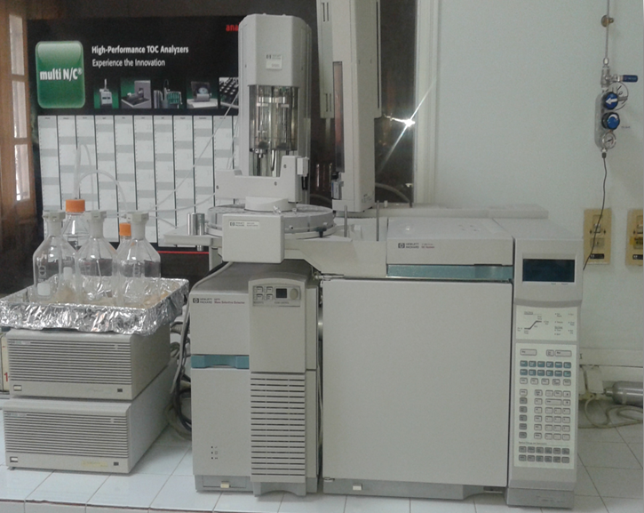 Chromatographie à phase gazeuse couplée à la spectrométrie de masse (GC/MS) HP-6890 HP- 5973